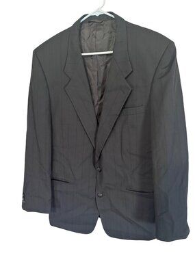 Jones New York Couture Miltons wool gray striped sport jacket size L
